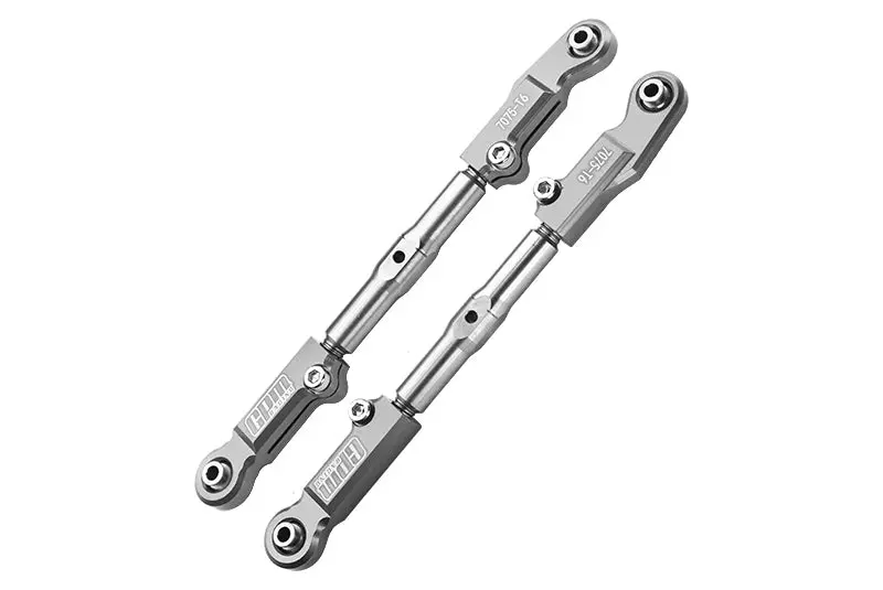 Aluminum 7075-T6+Stainless Steel Adjustable Front Steering Tie Rod For Traxxas 1/8 4Wd Sledge Monster Truck 95076-4 - Silver 1