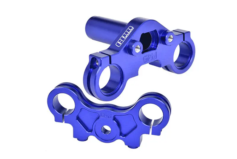 Aluminum 7075 Triple Clamp Set For Losi 1:4 Promoto-Mx Motorcycle Dirt Bike Rtr Los06000 Los06002 Upgrades - Blue 1