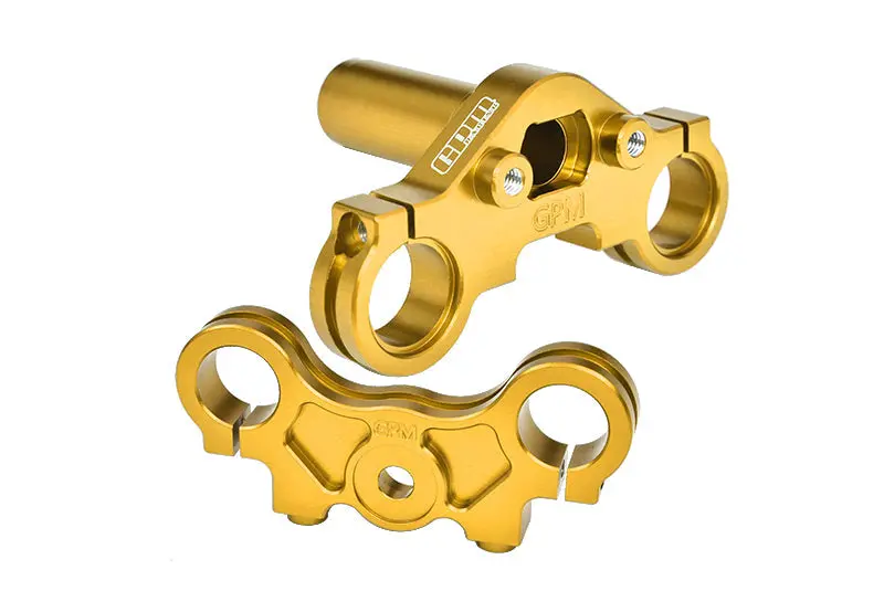 Aluminum 7075 Triple Clamp Set For Losi 1:4 Promoto-Mx Motorcycle Dirt Bike Rtr Los06000 Los06002 Upgrades - Gold 1
