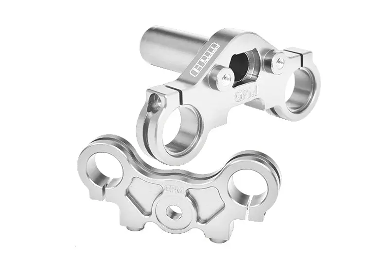 Aluminum 7075 Triple Clamp Set For Losi 1:4 Promoto-Mx Motorcycle Dirt Bike Rtr Los06000 Los06002 Upgrades - Silver 1
