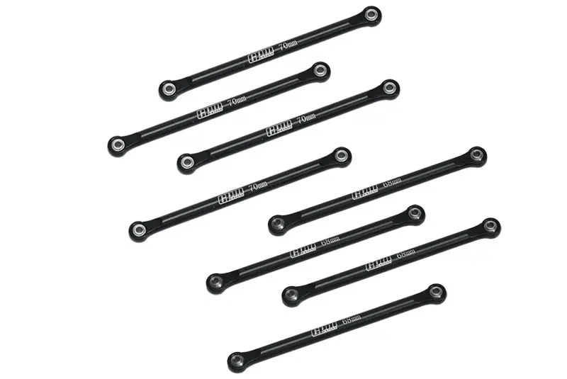 Aluminum 7075 Upper & Lower Link Bar Set For Losi 1/18 Mini Lmt 4X4 Brushed Monster Truck Rtr-Los01026 Upgrade Parts - Black 1