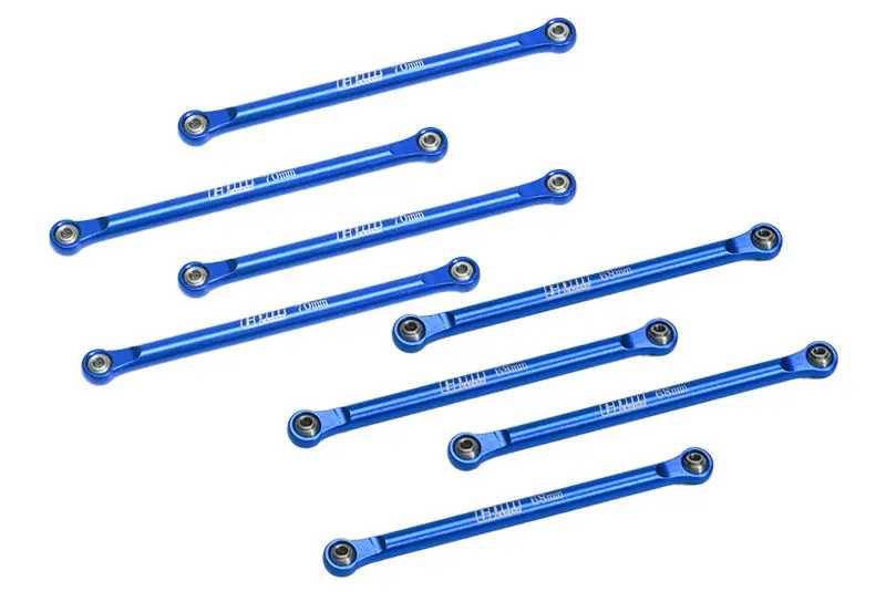 Aluminum 7075 Upper & Lower Link Bar Set For Losi 1/18 Mini Lmt 4X4 Brushed Monster Truck Rtr-Los01026 Upgrade Parts - Blue 1