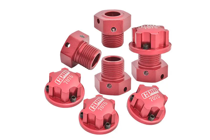 Aluminum 7075 Wheel Hex And Wheel Lock For Arrma 1:8 Kraton / Notorious / Outcast / Kraton Exb / Typhon / Kraton V5 / Notorious / 1:7 Infraction / Fireteam / Limitless V2 / Felony / Mojave - Red 1