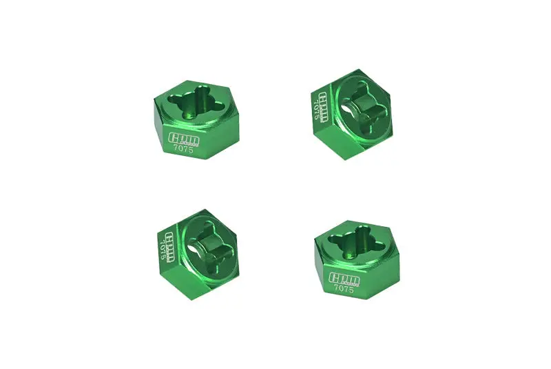 Aluminum 7075 Wheel Hex For Arrma 1/18 Granite Grom Mega 380 Brushed 4X4 Monster Truck Ara2102 Upgrade Parts - Green 1