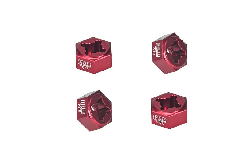 Aluminum 7075 Wheel Hex For Arrma 1/18 Granite Grom Mega 380 Brushed 4X4 Monster Truck Ara2102 Upgrade Parts - Red 1