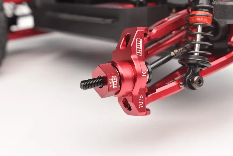 Aluminum 7075 Wheel Hex For Arrma 1/18 Granite Grom Mega 380 Brushed 4X4 Monster Truck Ara2102 Upgrade Parts - Red 2