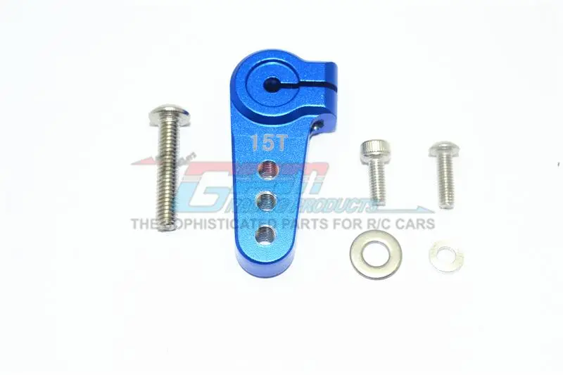 Aluminum Adjustable 15T Servo Horn For Losi 1:6 4Wd Super Baja Rey Los05013 / Super Baja Rey 2.0 Los05021 Upgrades - Blue 1