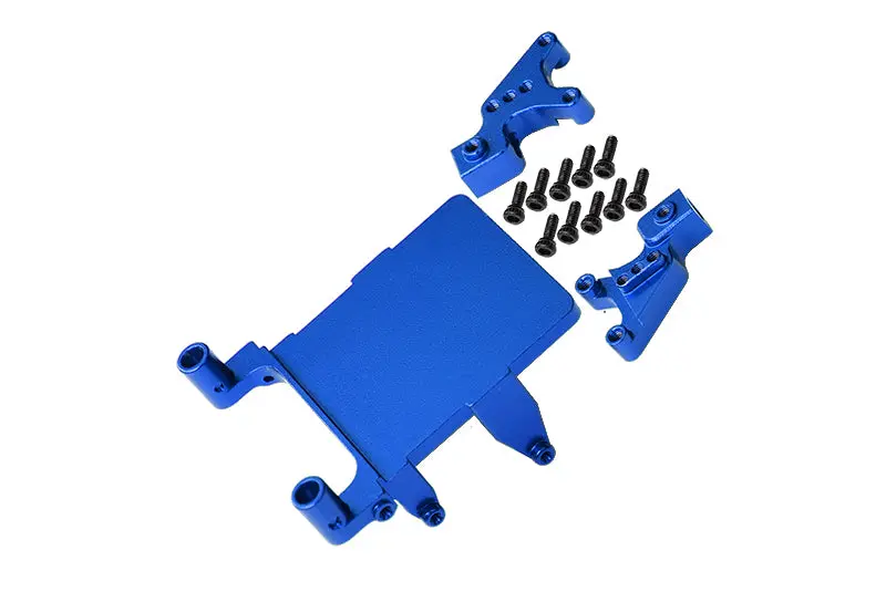 Aluminum Adjustable Front & Rear Damper Mount For Axial 1:24 Scx24 Deadbolt Axi90081 / Jeep Wrangler Axi00002 - 13Pc Set Blue 1