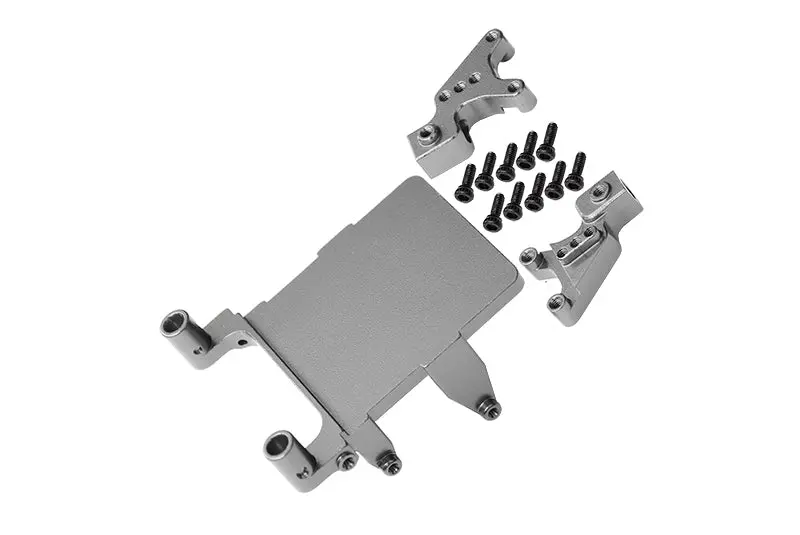 Aluminum Adjustable Front & Rear Damper Mount For Axial 1:24 Scx24 Deadbolt Axi90081 / Jeep Wrangler Axi00002 - 13Pc Set Gray Silver 1