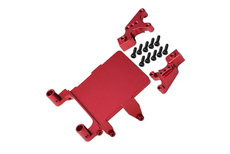 Aluminum Adjustable Front & Rear Damper Mount For Axial 1:24 Scx24 Deadbolt Axi90081 / Jeep Wrangler Axi00002 - 13Pc Set Red 1