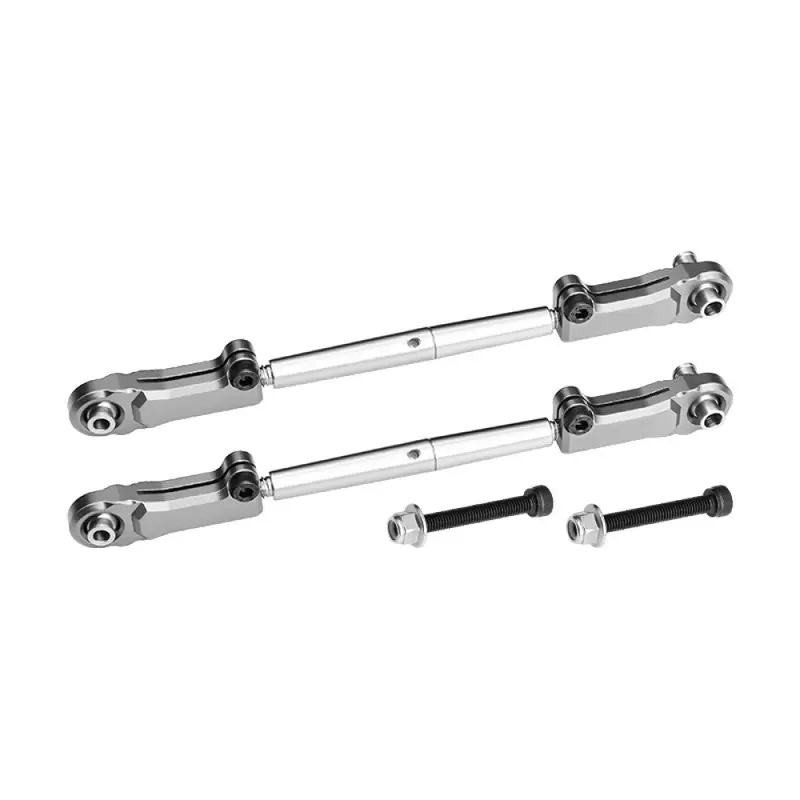 Aluminum Alloy 6061-T6+Stainless Steel Adjustable Rear Upper Arm Tie Rod For Arrma 1:5 Kraton 8S / Outcast 8S / Kraton Exb / Outcast Exb Upgrade Parts - Gray Silver 1