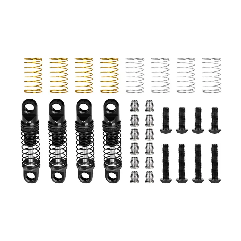 Aluminum Alloy Adjustable Shock Set 22Mm For Axial 1/30 Scx30 Ford Bronco Axi-2048 / Jeep Wrangler Axi-2261 Rock Crawler Upgrades - Black 1