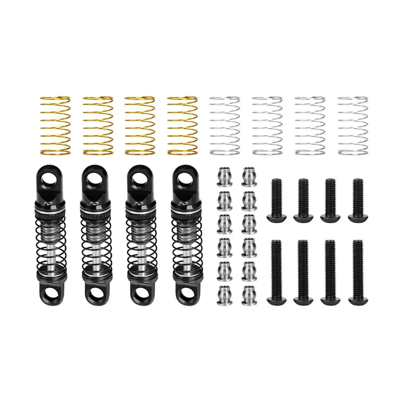 Aluminum Alloy Adjustable Shock Set 22Mm For Axial 1/30 Scx30 Ford Bronco Axi-2048 / Jeep Wrangler Axi-2261 Rock Crawler Upgrades - Gray Silver 1