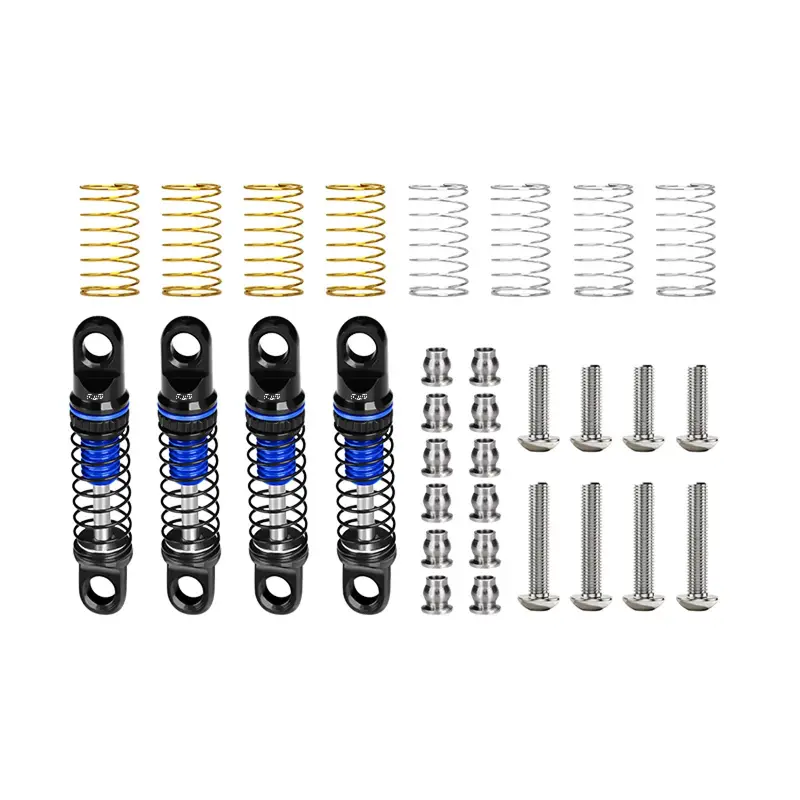 Aluminum Alloy Adjustable Shock Set 26Mm For Axial 1/30 Scx30 Ford Bronco Axi-2048 / Jeep Wrangler Axi-2261 Rock Crawler Upgrades - Blue 1