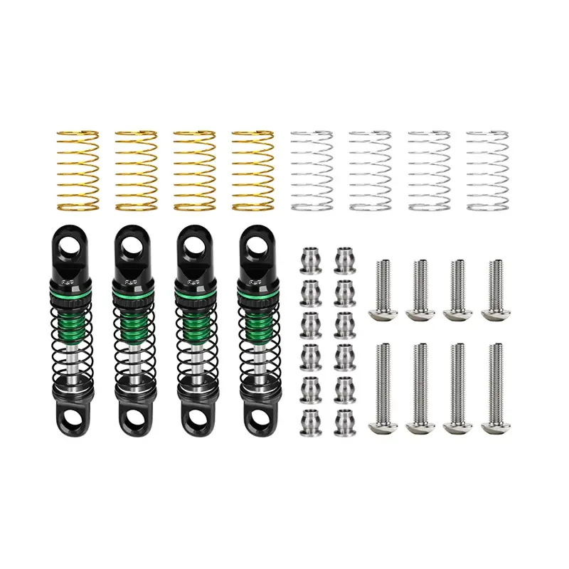 Aluminum Alloy Adjustable Shock Set 26Mm For Axial 1/30 Scx30 Ford Bronco Axi-2048 / Jeep Wrangler Axi-2261 Rock Crawler Upgrades - Green 1