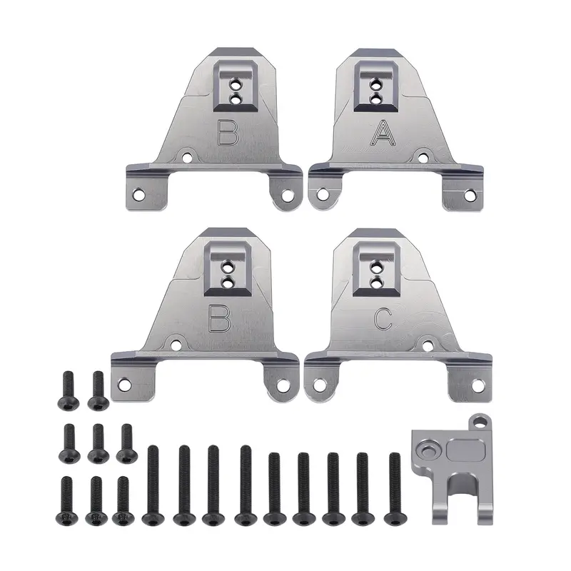 Aluminum Alloy Front & Rear Shock Towers Mount For 1/10 Rc Crawler Traxxas Trx4 Trx-4 8216 Upgrade Part - Gray 1