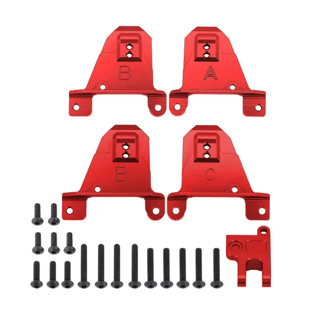 Aluminum Alloy Front & Rear Shock Towers Mount For 1/10 Rc Crawler Traxxas Trx4 Trx-4 8216 Upgrade Parts - Red 1