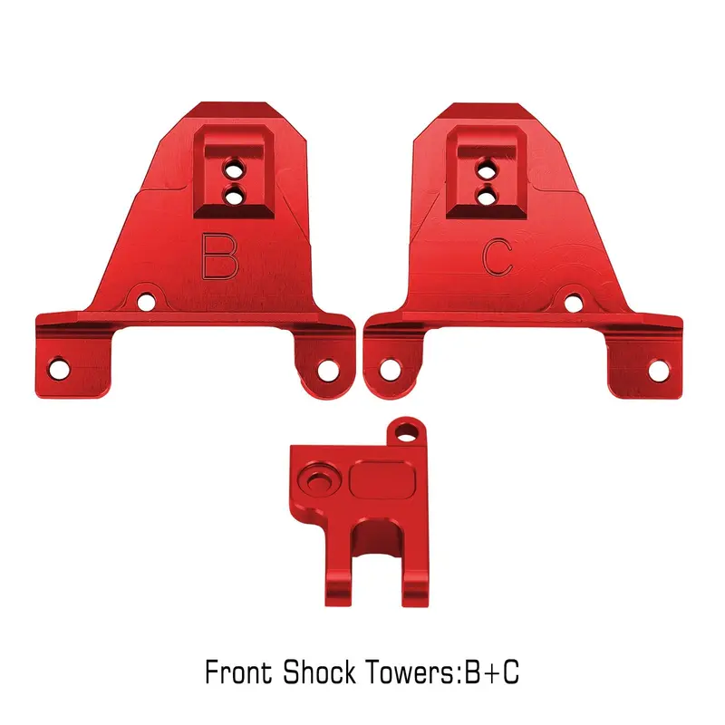 Aluminum Alloy Front & Rear Shock Towers Mount For 1/10 Rc Crawler Traxxas Trx4 Trx-4 8216 Upgrade Parts - Red 2
