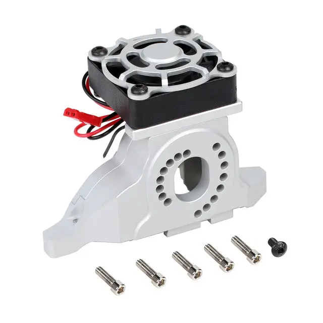 Aluminum Alloy Motor Mount Heat Sink With Cooling Fan For 1/10 Rc Crawler Car Traxxas Trx-4 #8290 - 1 Set Silver 1