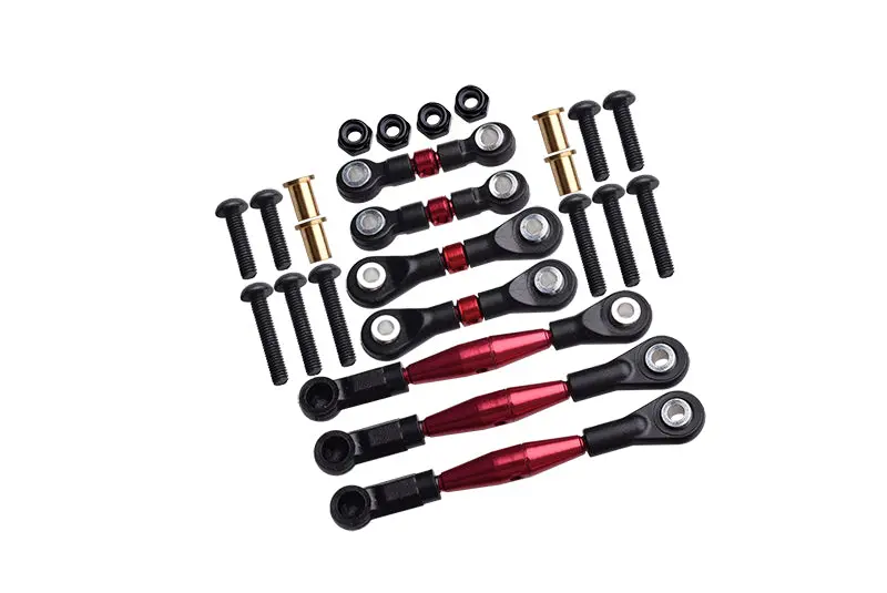 Aluminum Anti-Thread Tie Rods Turnbuckles For Tamiya Rc Gf01 / Tl01 Upgrades - Red 1