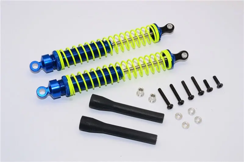 Aluminum Ball Top Damper (125Mm) With Aluminum Collars & Washers & Screws & Dust-Proof Black Plastic Cover - 1Pr Set Blue 1
