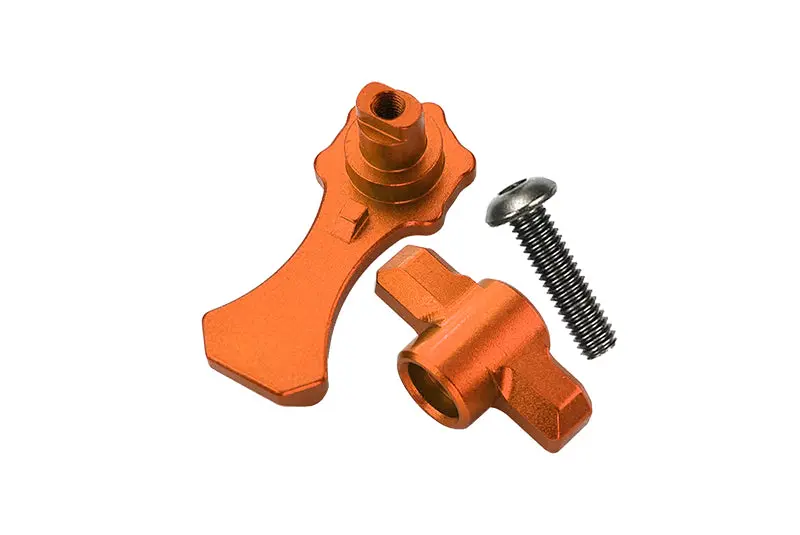 Aluminum Body Shell Lock For 1:10 Traxxas Hoss 4X4 Vxl / E-Revo 2.0 Vxl / Rustler 4X4 Vxl / Maxx - 3Pc Set Orange 1
