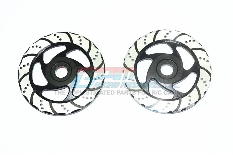 Aluminum Brake Disk With Silver Lining For Losi 1:6 4Wd Super Baja Rey Los05013 / Super Baja Rey 2.0 Los05021 Upgrades - Black 1