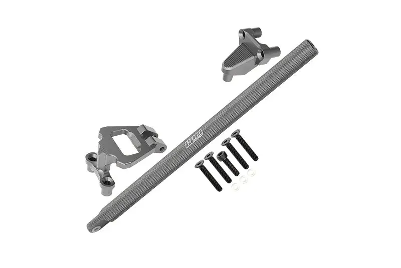 Aluminum Center Brace Bar & Mount For 1/10 Traxxas Hoss 4X4 Vxl 90076-4 - 11Pc Set Gray Silver 1