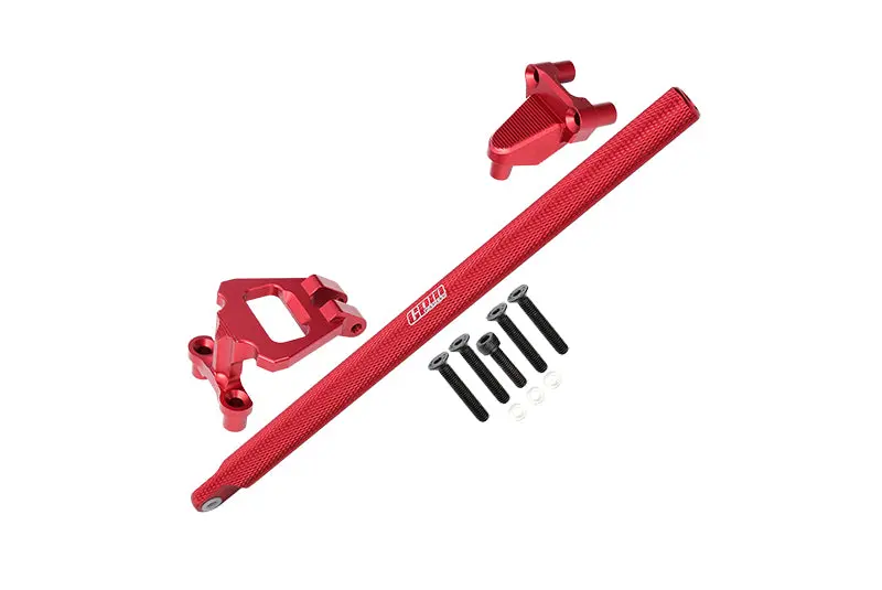 Aluminum Center Brace Bar & Mount For 1/10 Traxxas Hoss 4X4 Vxl 90076-4 - 11Pc Set Red 1