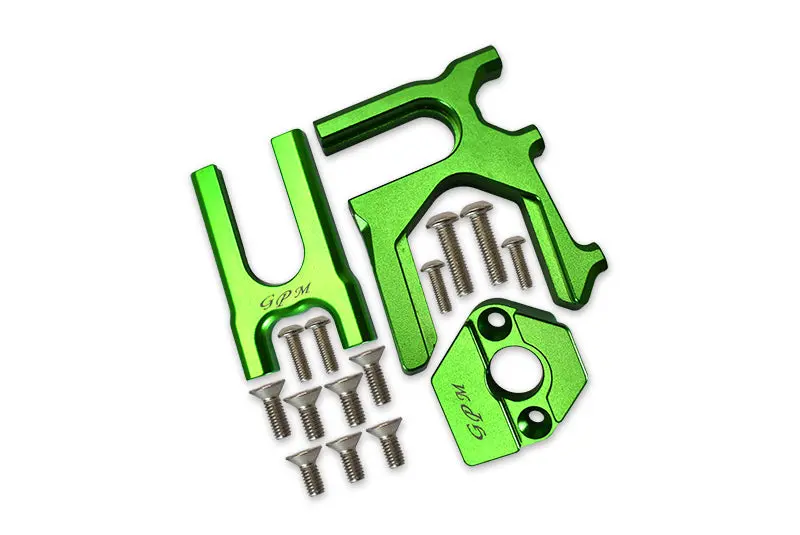 Aluminum Center Differential (Front+Rear) + Motor Mount For Arrma 1:8 Kraton / Outcast / Notorious / Typhon / Talion / Infraction / Limitless / Kraton V5 / Notorious V5 Upgrades - 3Pc Set Green 1