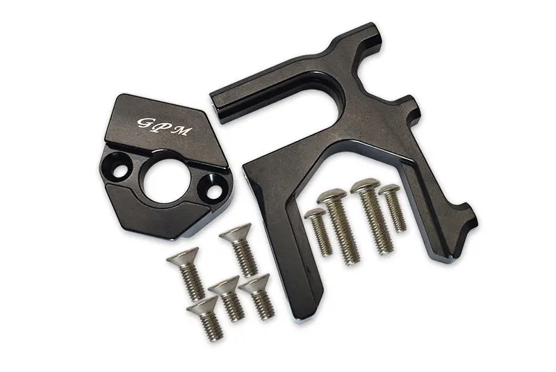 Aluminum Center Differential (Rear) + Motor Mount For Arrma 1:8 Kraton / Outcast / Notorious / Typhon / Talion / Kraton V5 / Notorious V5 / 1:7 Infraction / Infraction V2 / Limitless - 2Pc Set Black 1