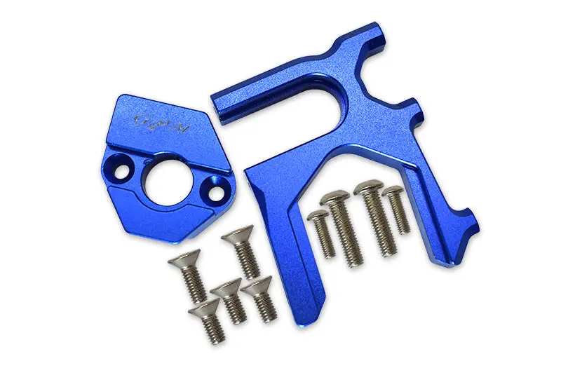 Aluminum Center Differential (Rear) + Motor Mount For Arrma 1:8 Kraton / Outcast / Notorious / Typhon / Talion / Kraton V5 / Notorious V5 / 1:7 Infraction / Infraction V2 / Limitless - 2Pc Set Blue 1