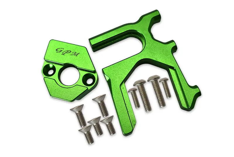 Aluminum Center Differential (Rear) + Motor Mount For Arrma 1:8 Kraton / Outcast / Notorious / Typhon / Talion / Kraton V5 / Notorious V5 / 1:7 Infraction / Infraction V2 / Limitless - 2Pc Set Green 1