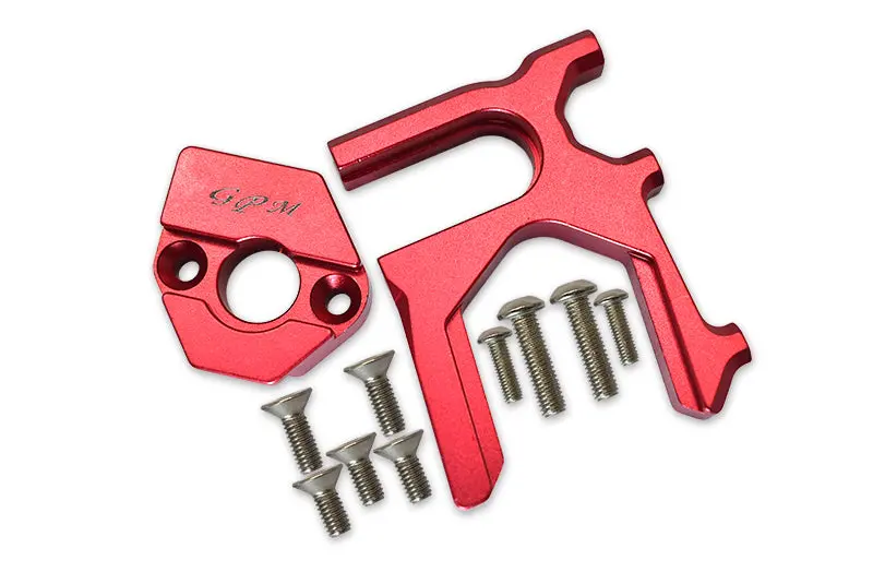 Aluminum Center Differential (Rear) + Motor Mount For Arrma 1:8 Kraton / Outcast / Notorious / Typhon / Talion / Kraton V5 / Notorious V5 / 1:7 Infraction / Infraction V2 / Limitless - 2Pc Set Red 1