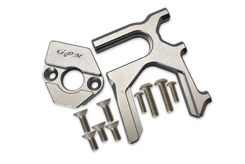 Aluminum Center Differential (Rear) + Motor Mount For Arrma 1:8 Kraton / Outcast / Notorious / Typhon / Talion / Kraton V5 / Notorious V5 / 1:7 Infraction / Infraction V2 / Limitless - 2Pc Set Silver 1