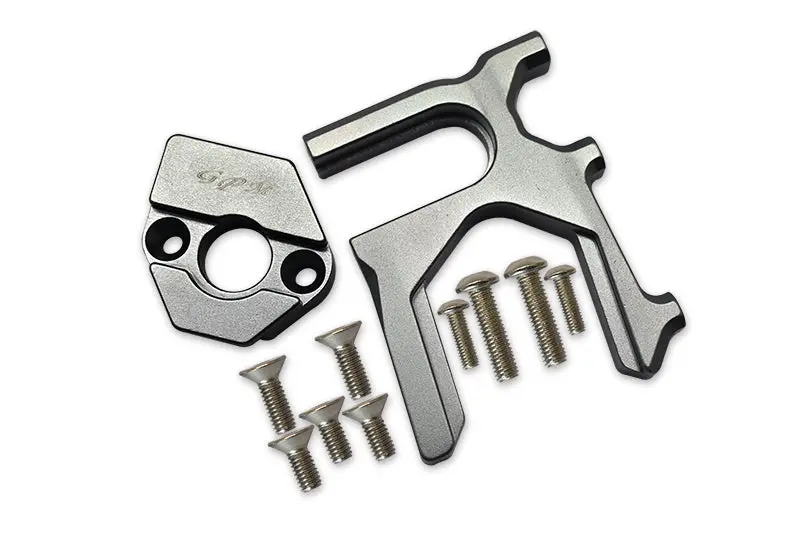 Aluminum Center Differential (Rear) + Motor Mount For Arrma 1:8 Kraton / Outcast / Notorious / Typhon / Talion / Kraton V5 / Notorious V5 / 1:7 Infraction / Infraction V2 / Limitless - Gray Silver 1