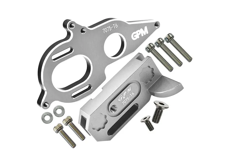 Aluminum Center Gearbox Support & Motor Heatsink Plate For Arrma 1:8 Kraton 6S / Vendetta 3S / Typhon Tlr / 1:10 Granite/Big Rock 3S / Big Rock V3 3S / Kraton 4S / Vorteks 3S - 11Pc Set Silver 1