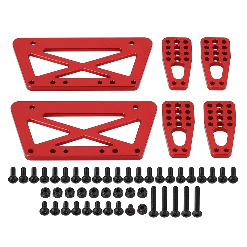 Aluminum Chassis Frame Lift Mount Kit For 1/10 Rc Crawler Car Axial Scx10 Diy Upgrade Parts - 1 Set Red 1