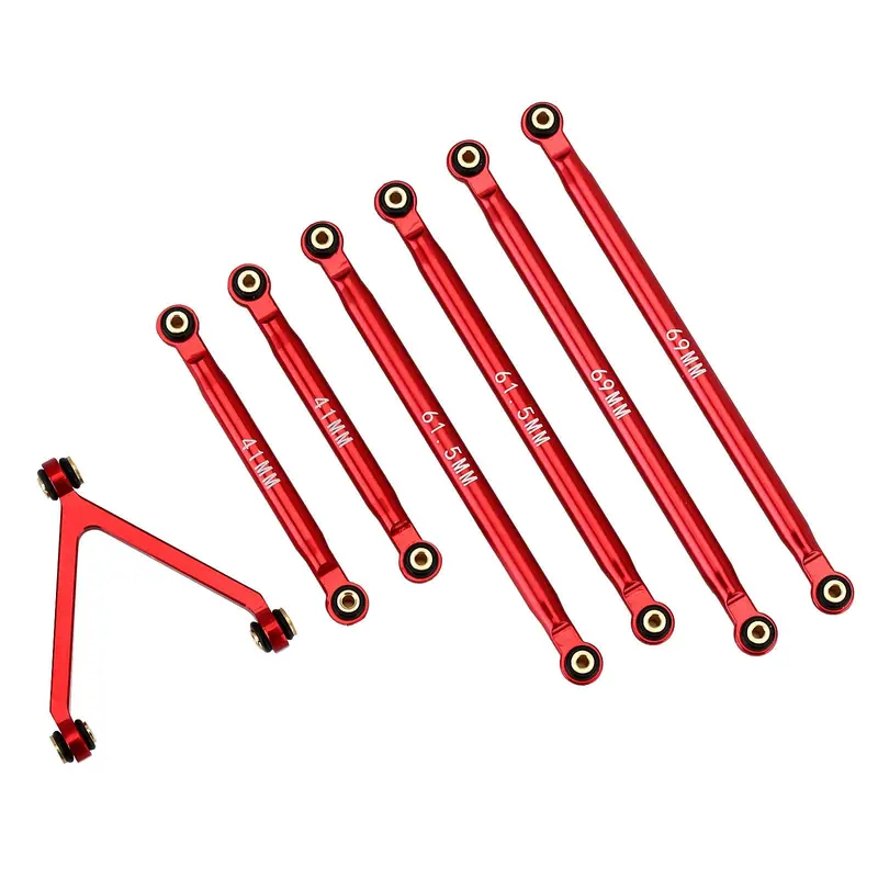 Aluminum Chassis Links Set For 1/24 Rc Crawler Car Lwb 133.5Mm Axial Scx24 Deadbolt Axi90081 Upgrade Parts - Red 1