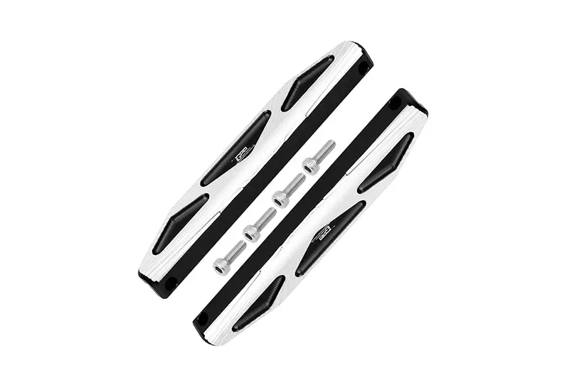 Aluminum Chassis Nerf Bars (Silver Inlay A Version) For Traxxas Hoss 4X4 Vxl 90076-4 - 6Pc Set Black 1