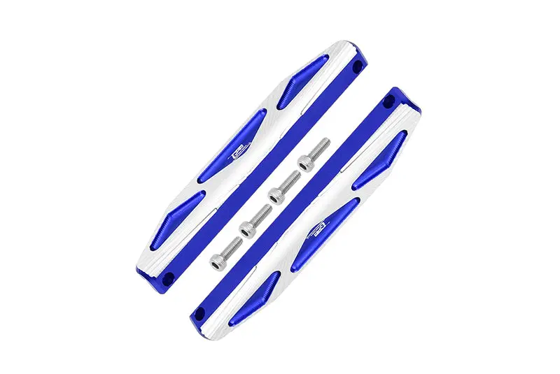 Aluminum Chassis Nerf Bars (Silver Inlay A Version) For Traxxas Hoss 4X4 Vxl 90076-4 - 6Pc Set Blue 1