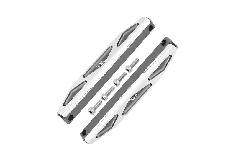 Aluminum Chassis Nerf Bars (Silver Inlay A Version) For Traxxas Hoss 4X4 Vxl 90076-4 - 6Pc Set Gray Silver 1