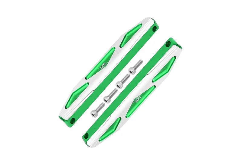 Aluminum Chassis Nerf Bars (Silver Inlay A Version) For Traxxas Hoss 4X4 Vxl 90076-4 - 6Pc Set Green 1