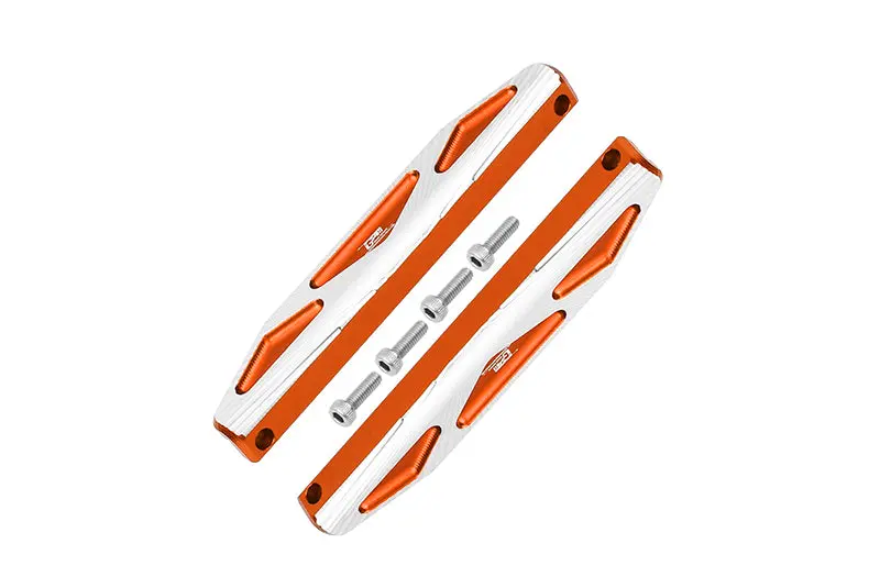 Aluminum Chassis Nerf Bars (Silver Inlay A Version) For Traxxas Hoss 4X4 Vxl 90076-4 - 6Pc Set Orange 1
