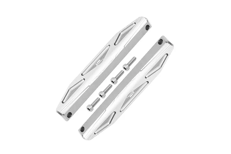 Aluminum Chassis Nerf Bars (Silver Inlay A Version) For Traxxas Hoss 4X4 Vxl 90076-4 - 6Pc Set Silver 1