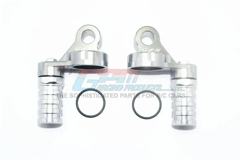 Aluminum Damper Cap With Piggyback Reservoirs For Losi 1:6 4Wd Super Baja Rey Los05013 / Super Baja Rey 2.0 Los05021 Upgrades - Gray Silver 1