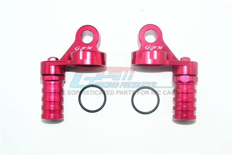 Aluminum Damper Cap With Piggyback Reservoirs For Losi 1:6 4Wd Super Baja Rey Los05013 / Super Baja Rey 2.0 Los05021 Upgrades - Red 1
