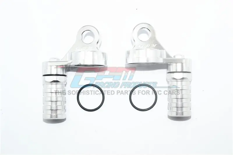 Aluminum Damper Cap With Piggyback Reservoirs For Losi 1:6 4Wd Super Baja Rey Los05013 / Super Baja Rey 2.0 Los05021 Upgrades - Silver 1
