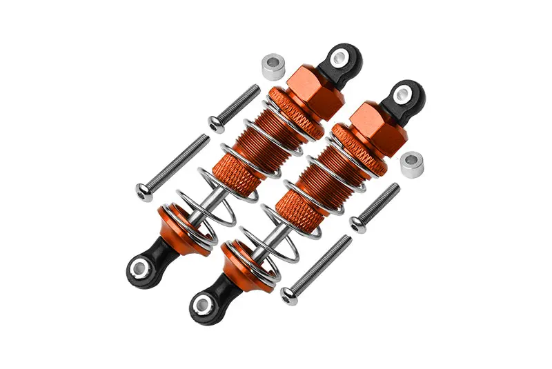 Aluminum Front Adjustable Plastic Ball Top 70Mm Dampers For Tamiya Rc 1/10 Dt-03 - 1Pr Set Orange 1
