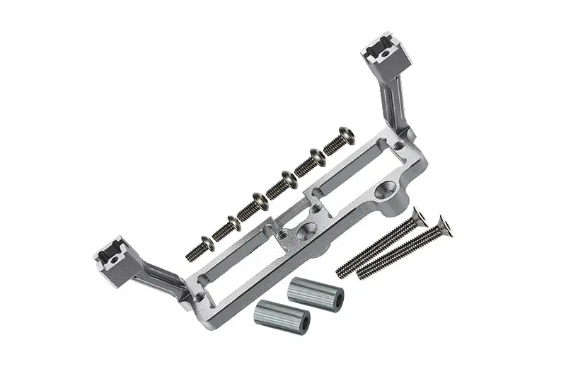 Aluminum Front And Rear Gear Box 2-Speed Diff Lock Servo Mount For Traxxas Trx-4 Trail Defender Crawler / Blazer / Trx-6 Mercedes Benz G63 Upgrades - Silver 1